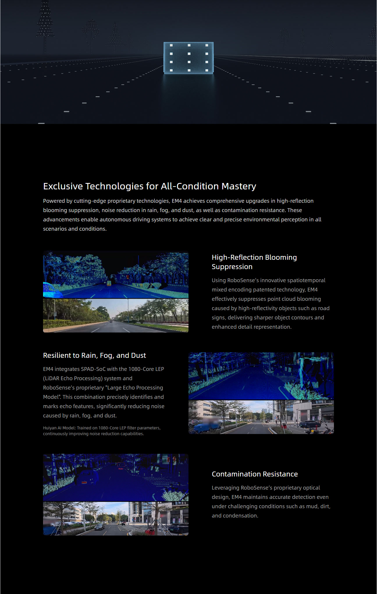 EM4 all-condition sensing and digital LiDAR architecture overview