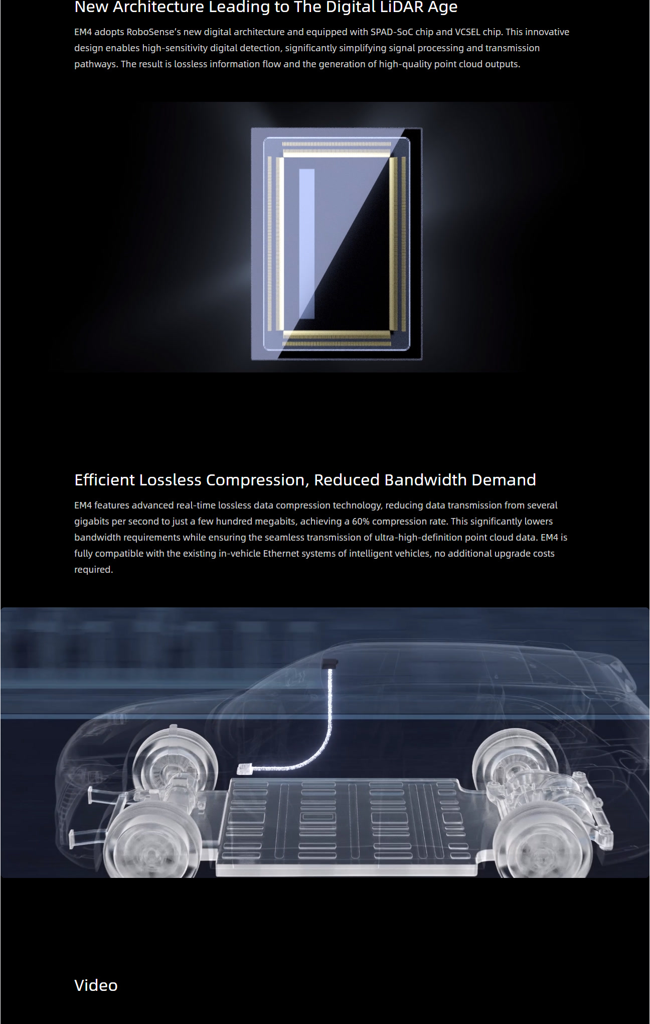 EM4 lossless compression, in-vehicle bandwidth and product video introduction